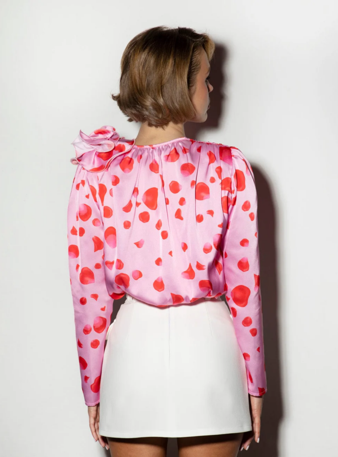 Блуза MOHD рожева з червоним