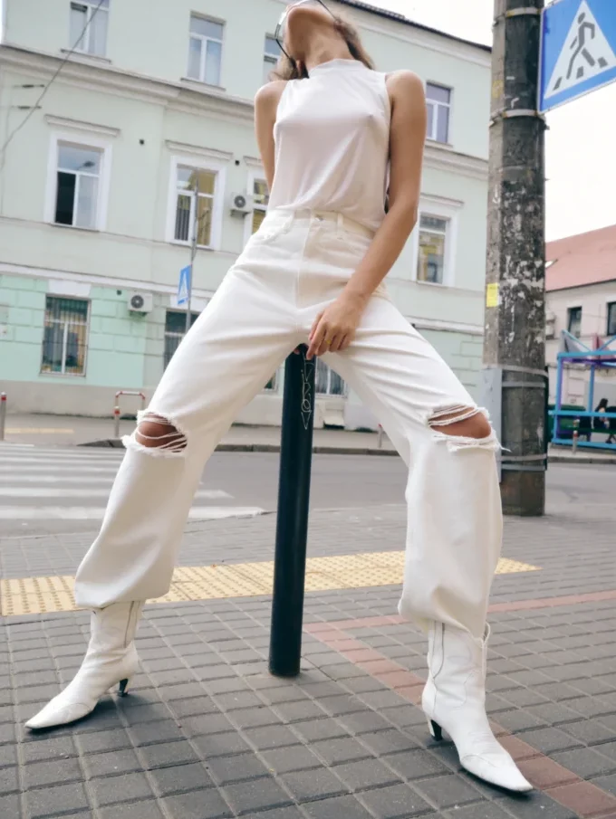 Майка Bazhane прозора подовжена молочний