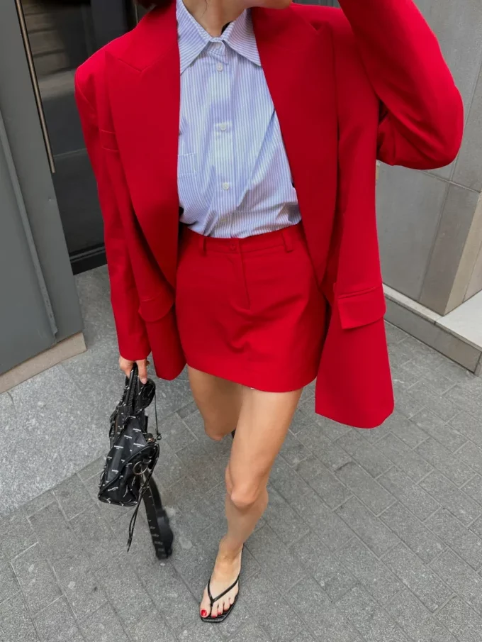 Спідниця Bazhane міні з середньою посадкою червона