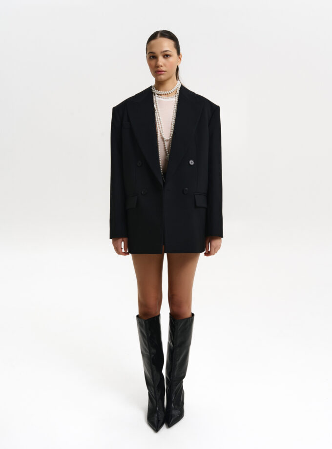 Жакет Bazhane двобортний оверсайз чорний