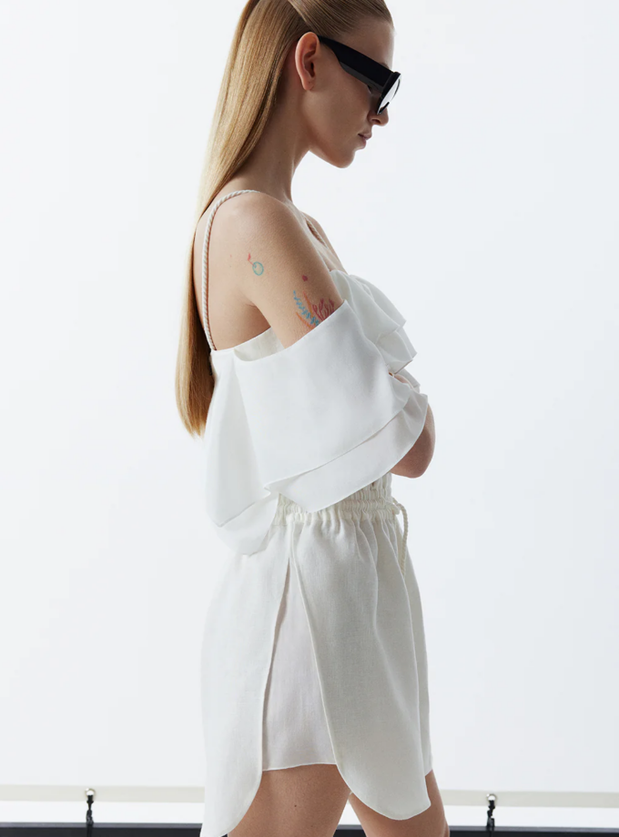 Шорти з льону TOTAL WHITE