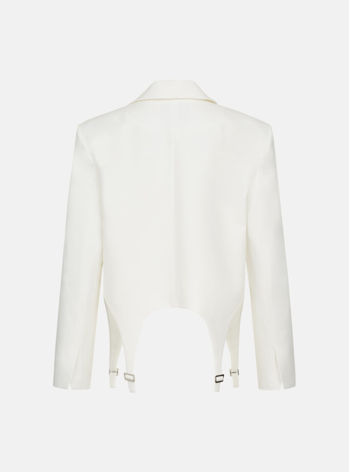 Жакет Bazhane кроп з гартерами холодний молочний