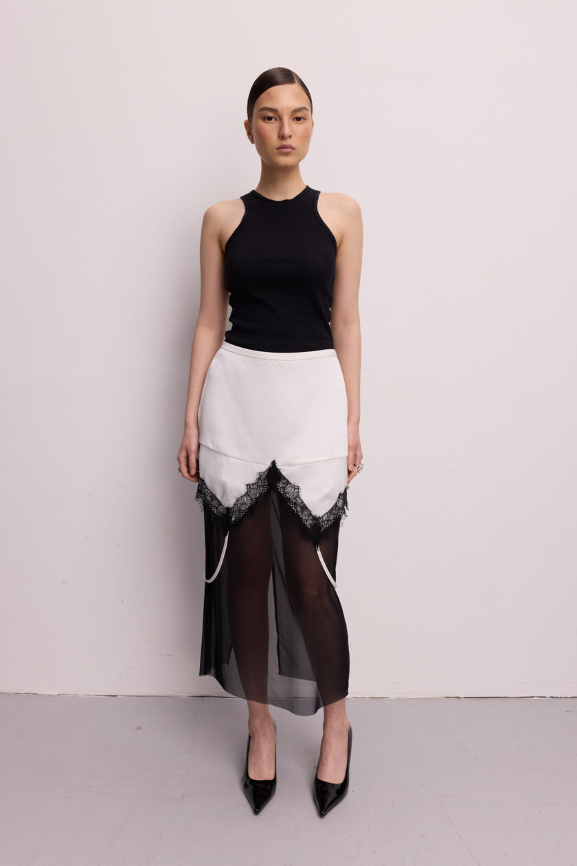 Спідниця Bazhane Courtesan skirt чорно-білий