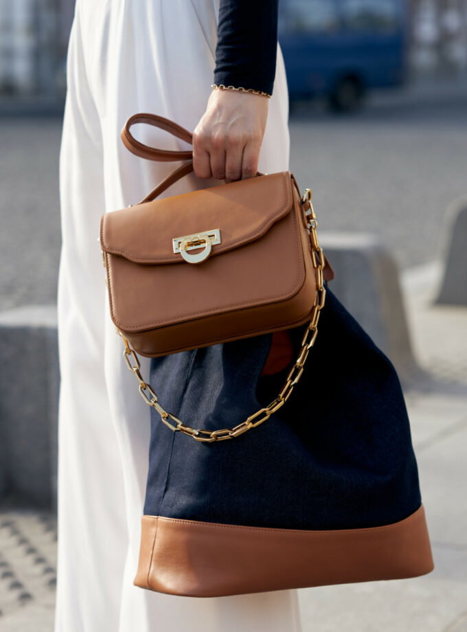 Сумка Verdoni VITA Caramello (коричнева, золото)