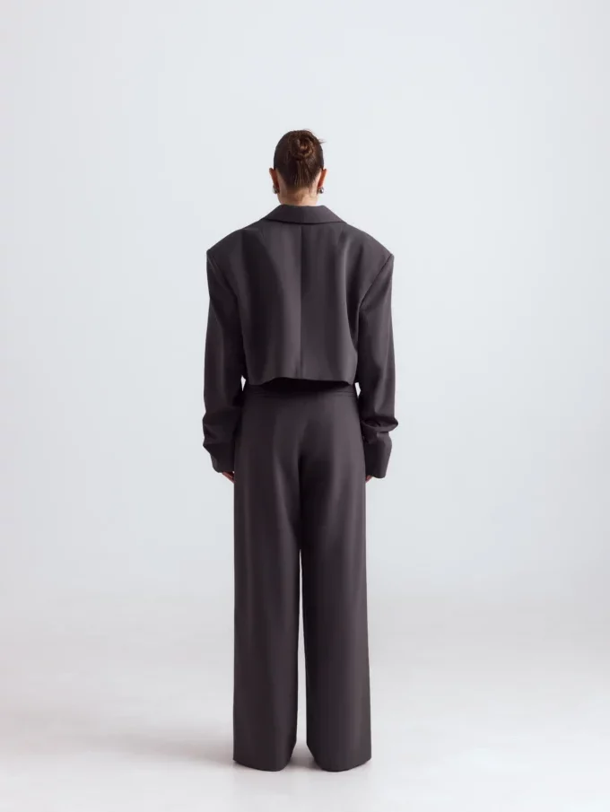 Брюки Bazhane на середній посадці прямого крою графіт