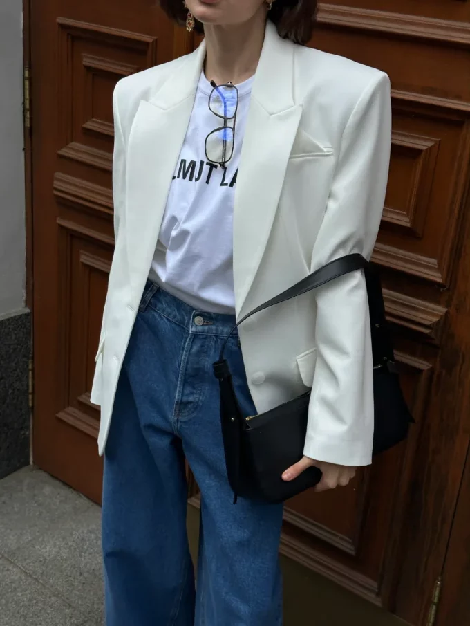 Джинси Bazhane широкі висока посадка синій