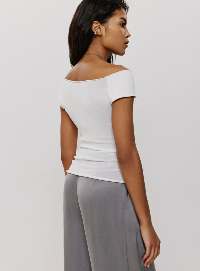 Топ 25union з асиметричним плечем Ніколь молочний