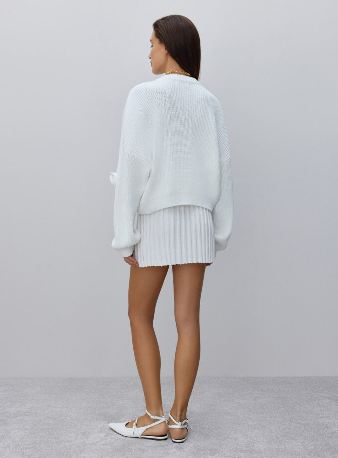 Светр 25union декорований об'ємними квітами Розе молоко