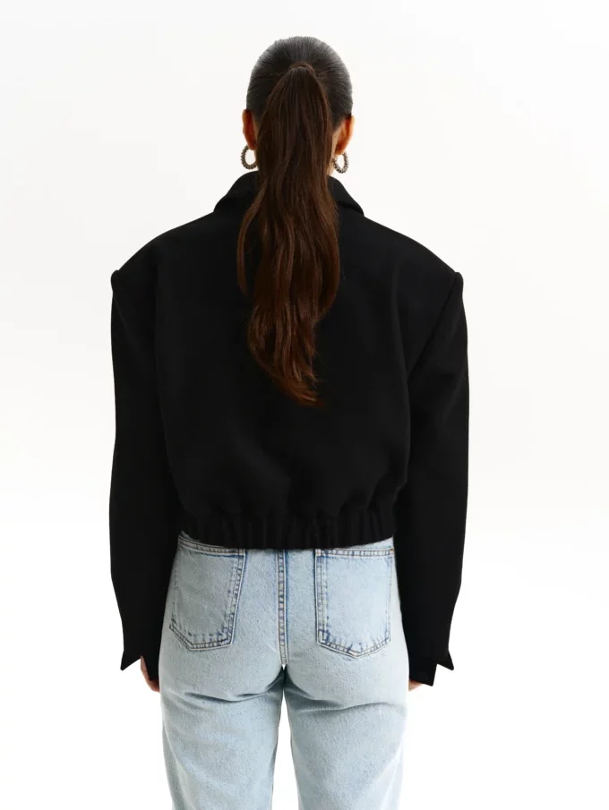 Бомбер Bazhane оверсайз на гудзиках з трикутничком чорний