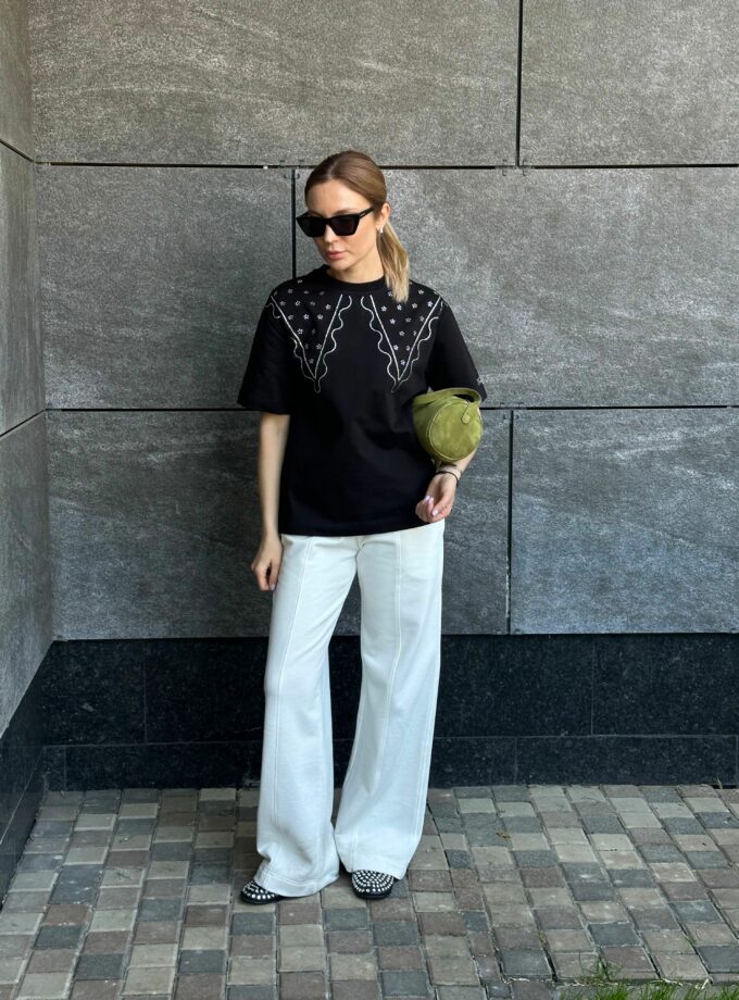 Футболка Zigzag чорна з коміром