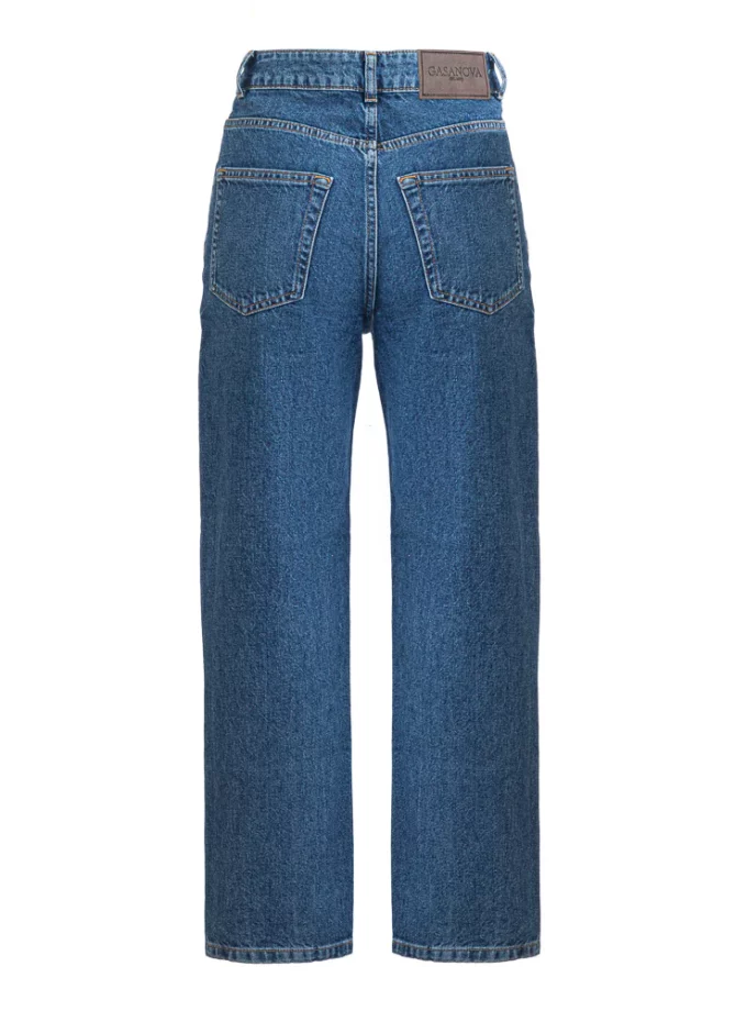 Джинси Gasanova мом з лого на стегні кам. сині