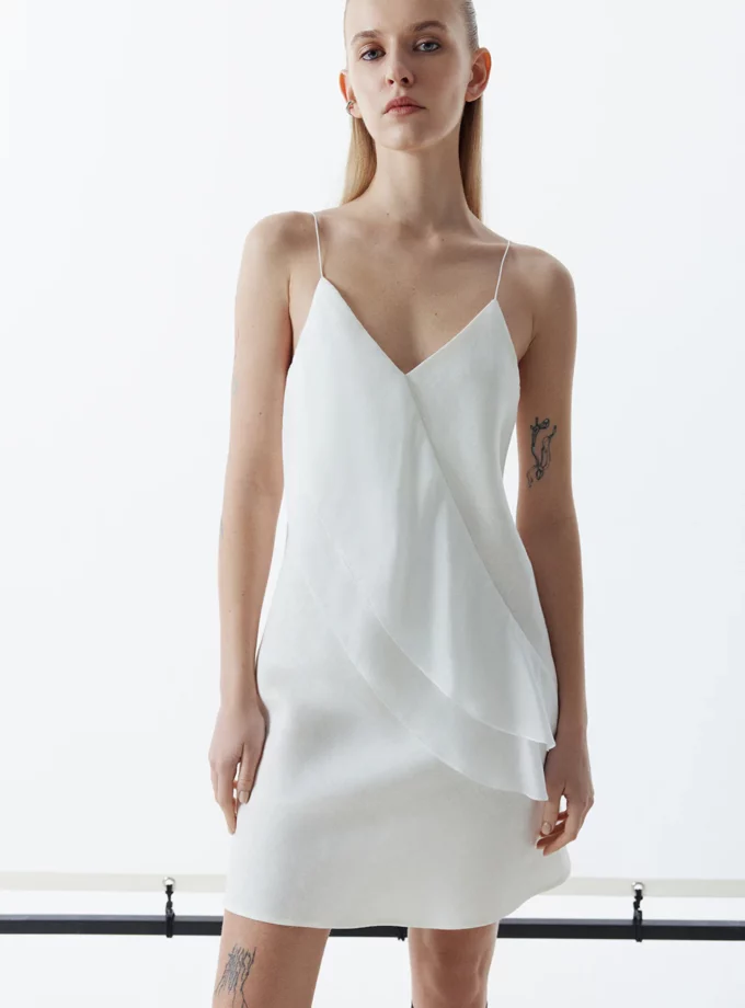 Міні сукня з льону TOTAL WHITE