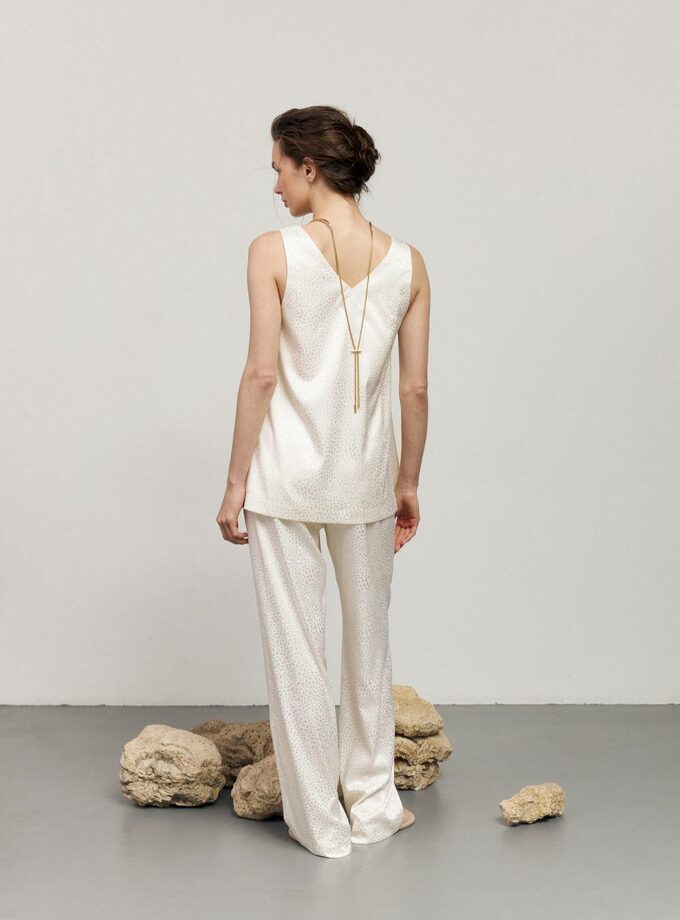 Топ Anastasia Kolosova молочний з анімалістичним принтом леопард