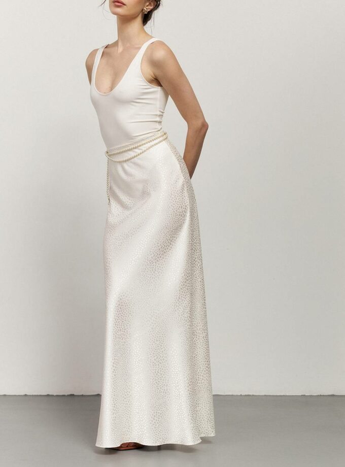 Спідниця Anastasia Kolosova молочний по косій максі лео