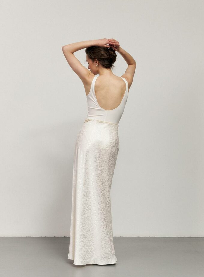 Спідниця Anastasia Kolosova молочний по косій максі лео