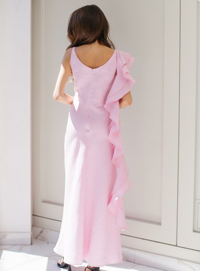 Лляна сукня FEEL and FLY з воланом Rosette Pink