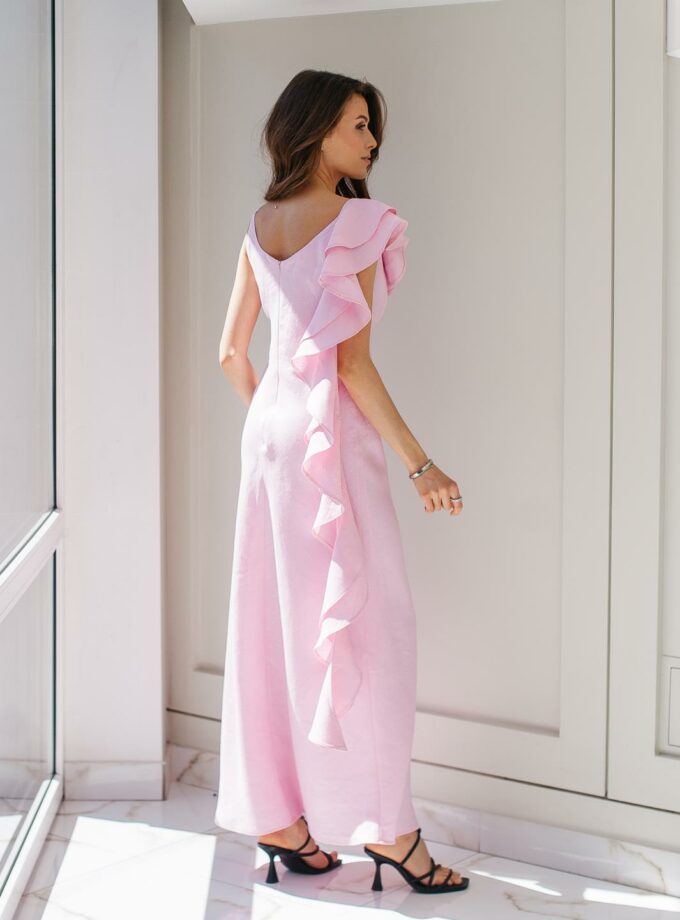 Лляна сукня FEEL and FLY з воланом Rosette Pink