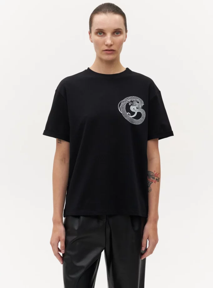 Футболка Gasanova чорний міні принт дракон