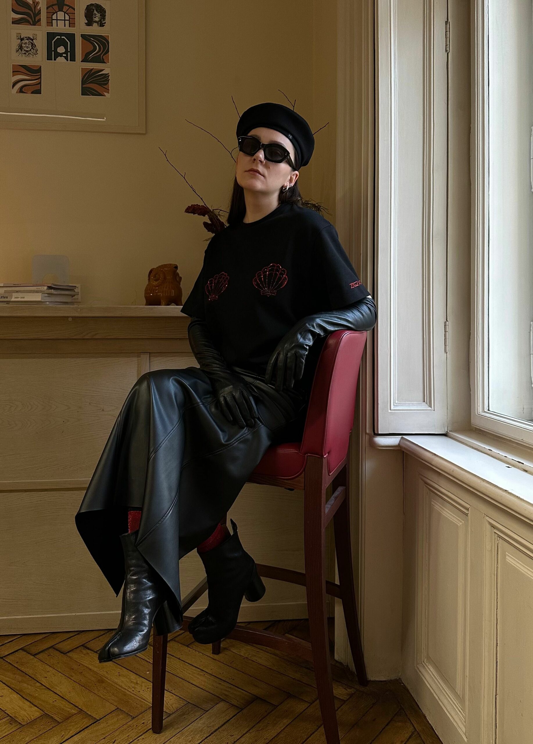 Футболка Zigzag чорна з мушлями (червоні) - Зображення 3