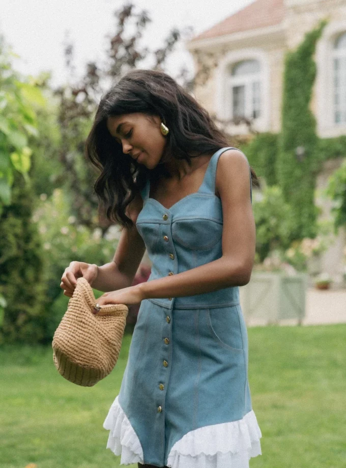 Сукня MOHD денім блакитний з білим