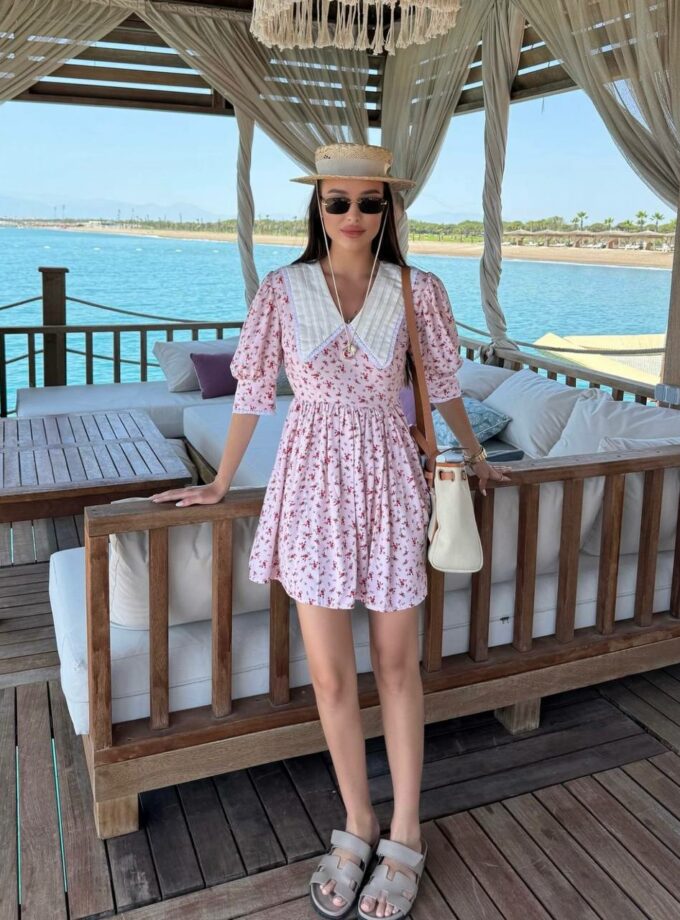 Сукня FLEUR DE LYS рожева з коміром