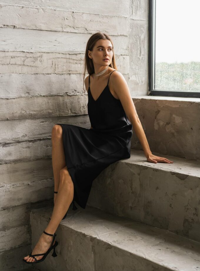 Сукня Anastasia Kolosova максі чорно-біла