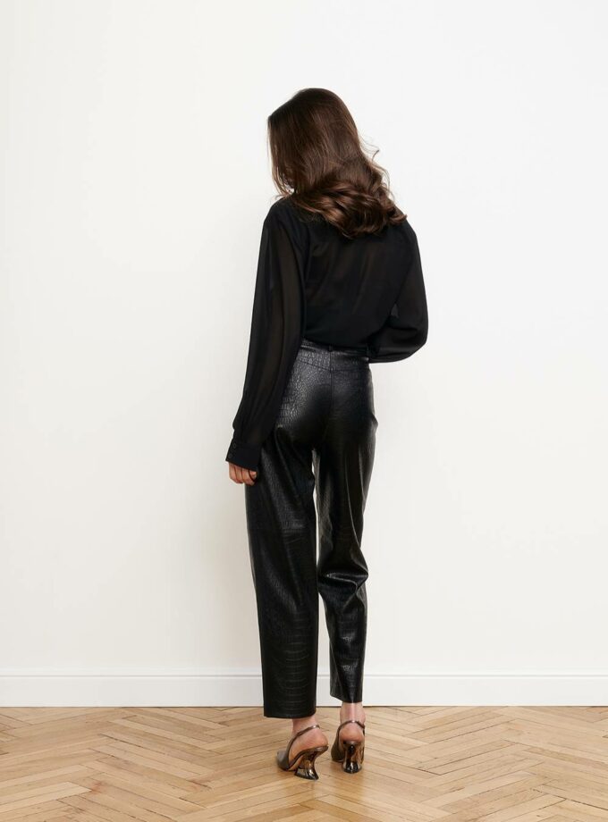 Брюки Anastasia Kolosova завужені алігатор чорні