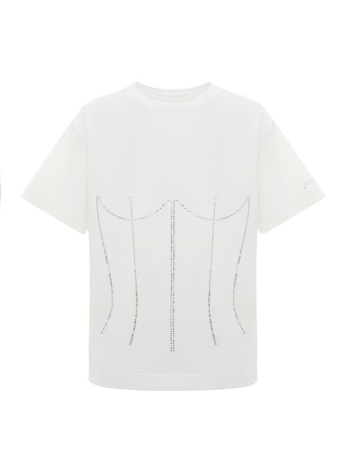 Футболка Zigzag молочна з корсетом Пенелопа (crystal)