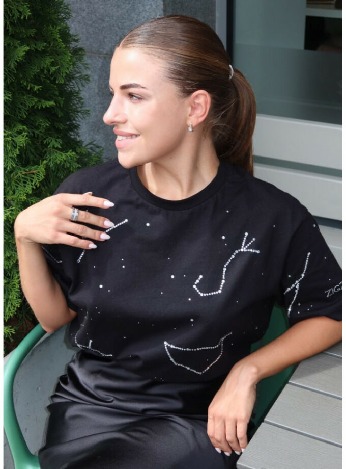 Футболка Zigzag чорна Сузір'я crystal