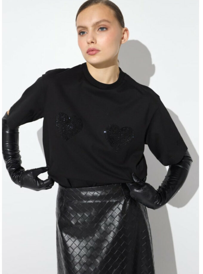 Футболка Zigzag чорна серця jet black