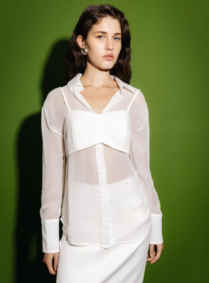 Блуза TOTAL WHITE шифонова