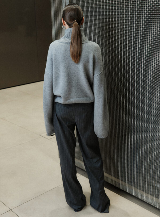 Светр Bazhane укорочений оверсайз сірий