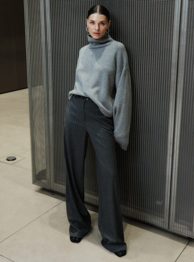 Светр Bazhane укорочений оверсайз сірий