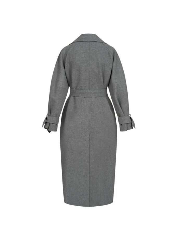 Пальто Bazhane зі спущеним рукавом максі з пряжкою сірий