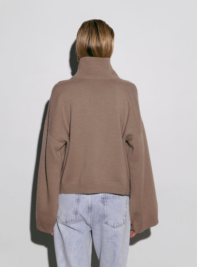 Светр Bazhane укорочений оверсайз темно-бежевий