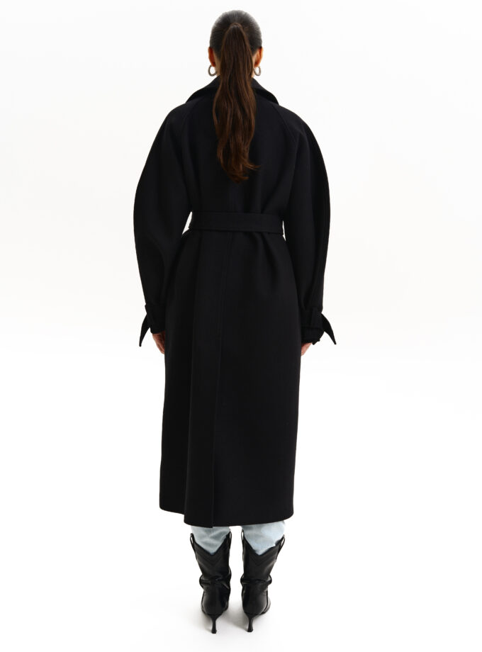 Пальто Bazhane зі спущеним рукавом максі з пряжкою чорний
