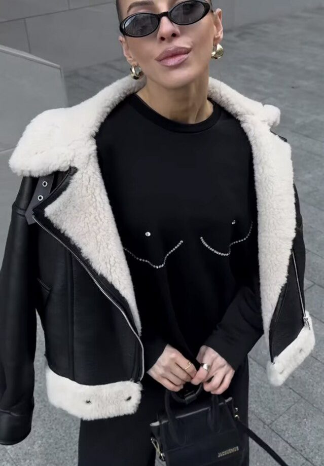 Лонгслів Zigzag чорний бюст 2-нитка (Crystal)