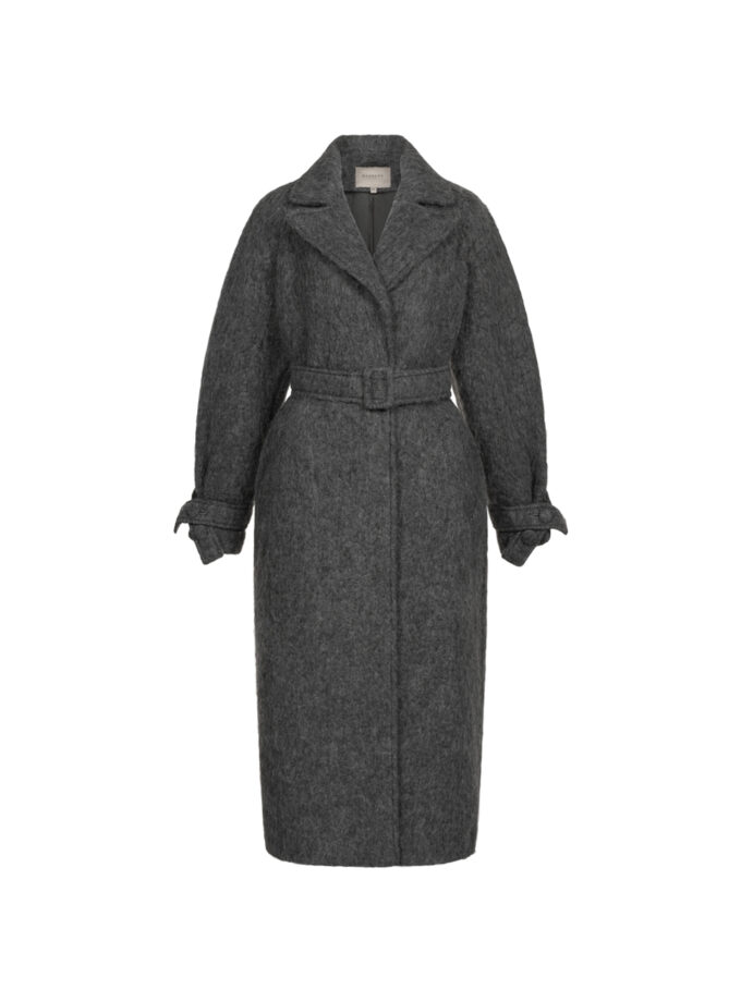 Пальто Bazhane зі спущеним рукавом максі з пряжкою графіт