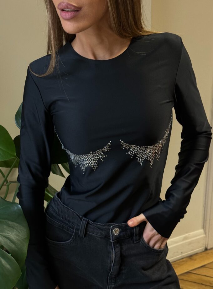 Лонгслів Zigzag чорний EBI (Crystal)