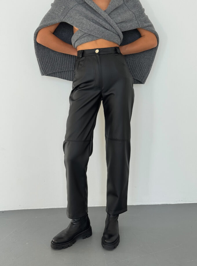 Штани FLEUR DE LYS еко шкіра чорні