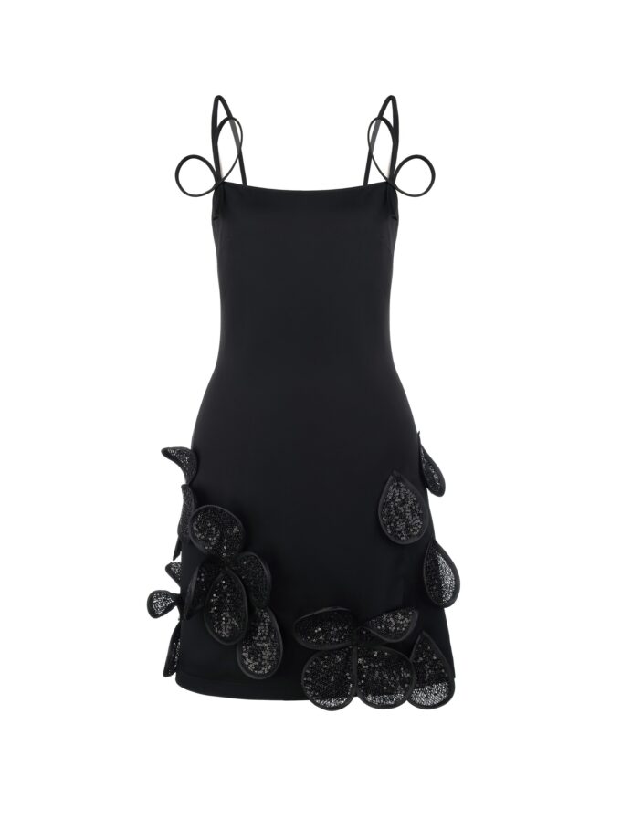 Сукня Malva Florea міні на бретелях квіти чорна