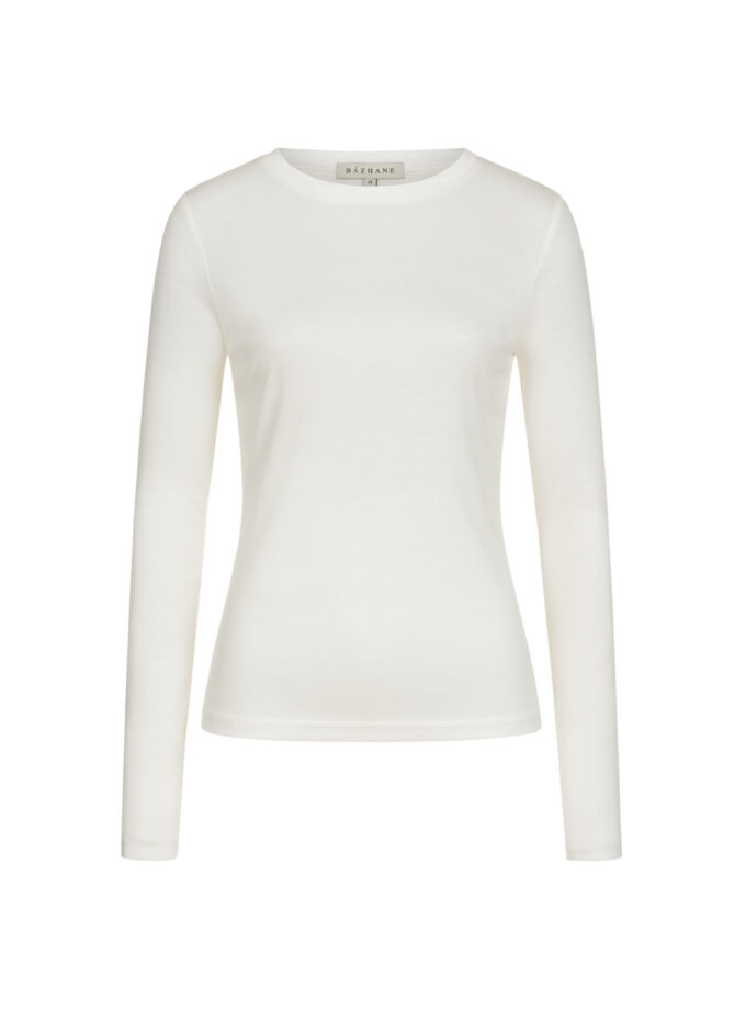 Лонгслів Bazhane приталений напівпрозорий молочний