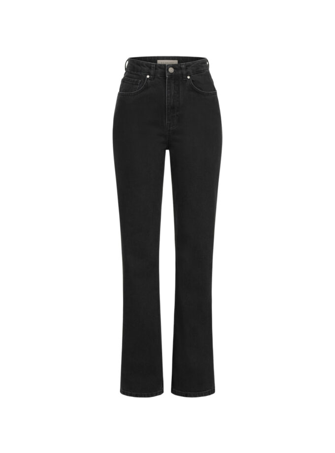 Джинси Bazhane прямого крою з високою посадкою чорний