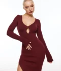 Сукня Malina максі SIZES бургунді - Зображення 3