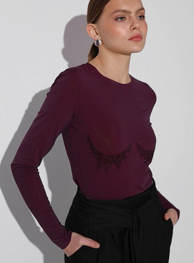 Лонгслів Zigzag бургунді  EBI (Dk.amethyst)