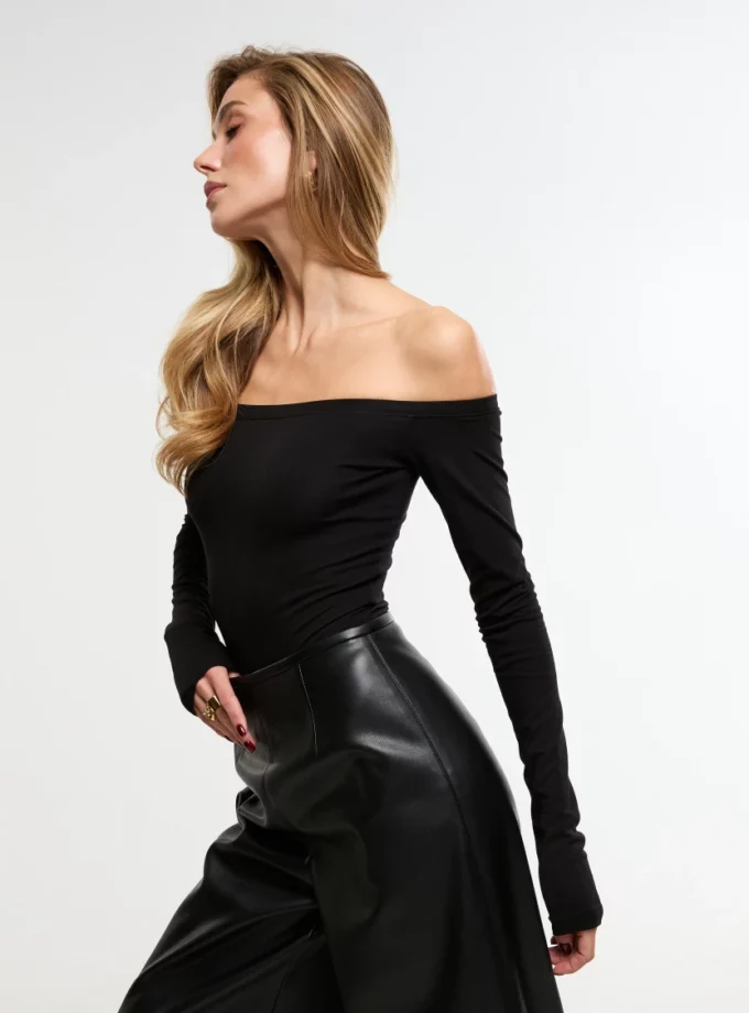 Боді Malina з відкритими плечами чорний