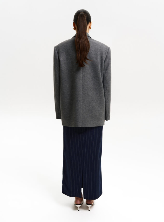 Пальто-жакет Bazhane оверсайз сірий