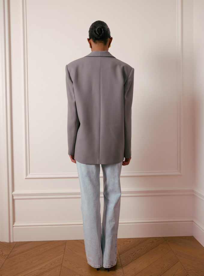 Пальто-жакет Bazhane оверсайз світло-сірий