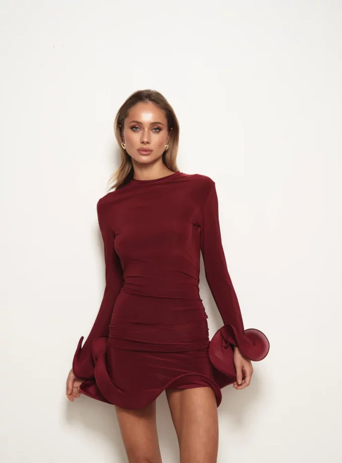 Сукня MOHD волан бордо