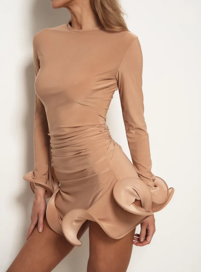 Сукня MOHD волан бежева